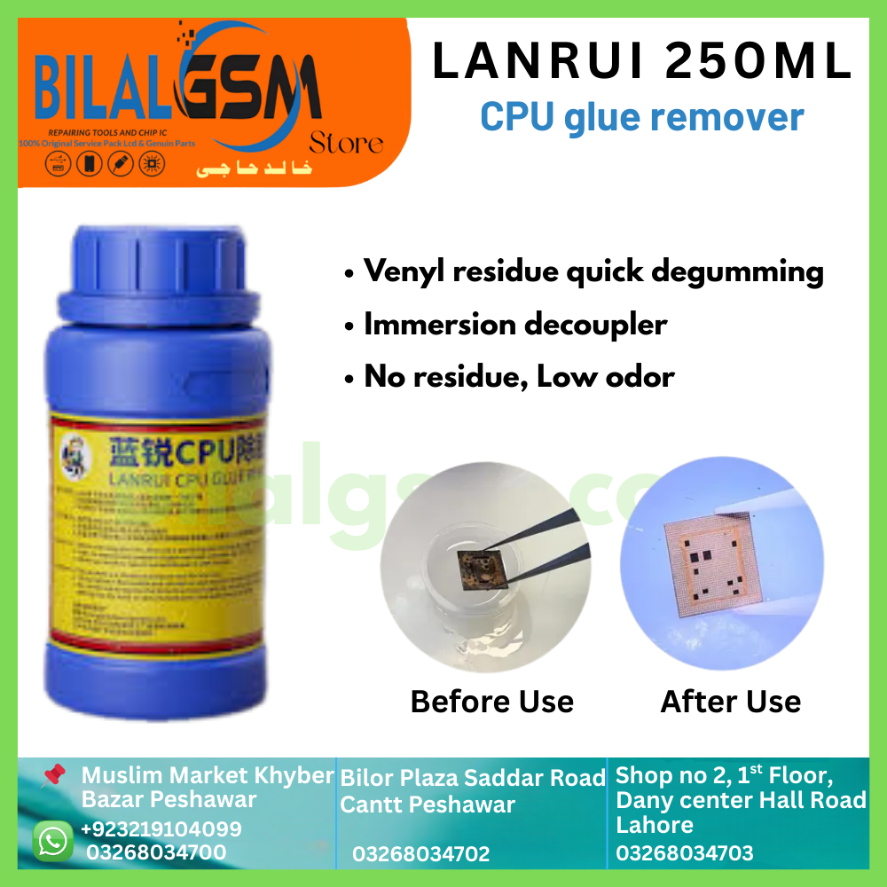 Lanrui CPU Liquid Glue Remover 250ml for BGA IC &amp; CPU Cleaning &ndash; best price at  BilalGSM Pakistan Cleaning Tools